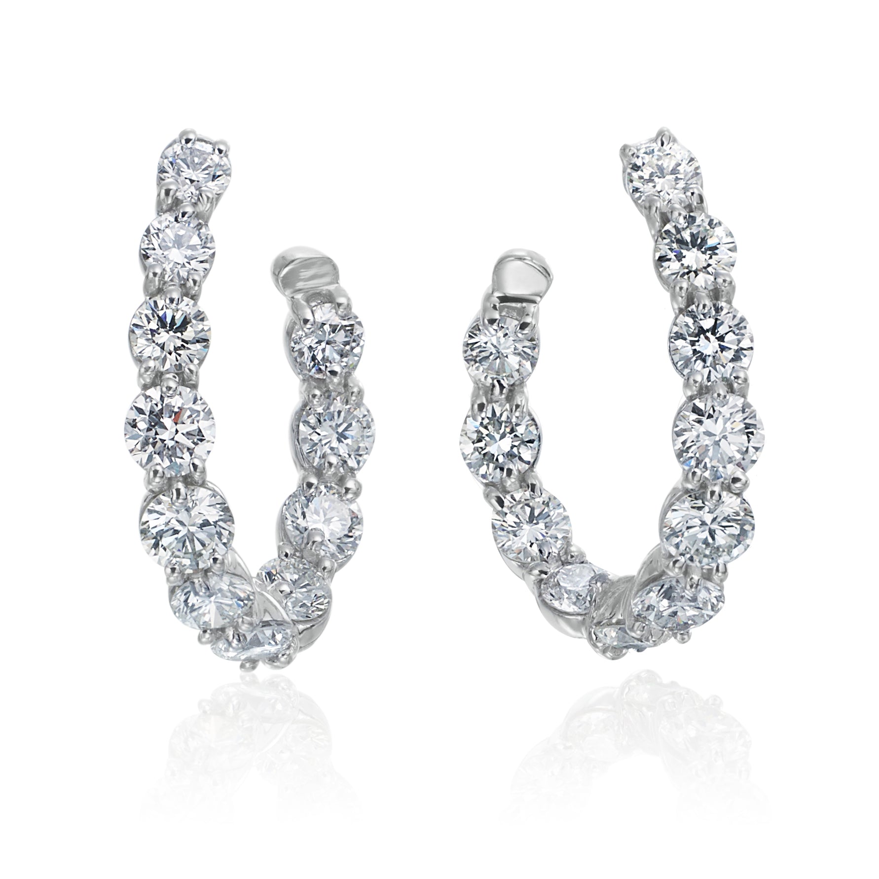 Gumuchian New Moon Hoop Earrings in 18K White Gold