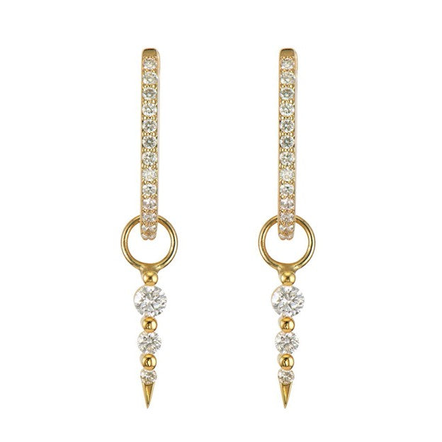 Three Stories Medium Sari Dagger Charms in 14K Yellow Gold