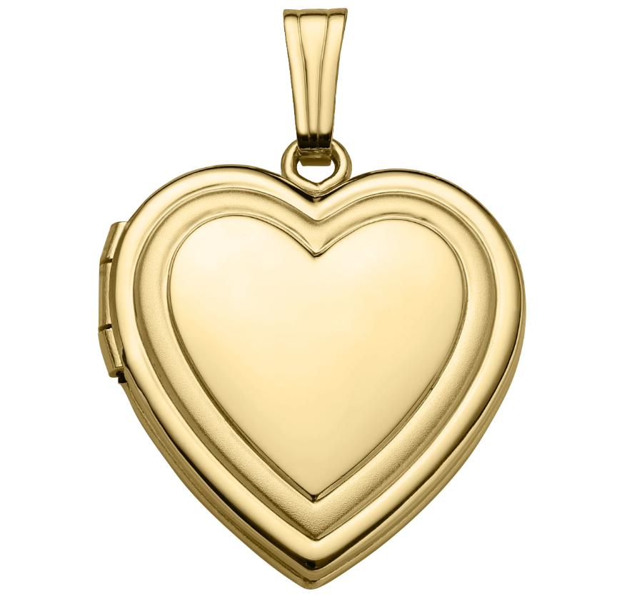 Embossed Heart Locket Necklace in 14K Yellow Gold Filled, 18" Length