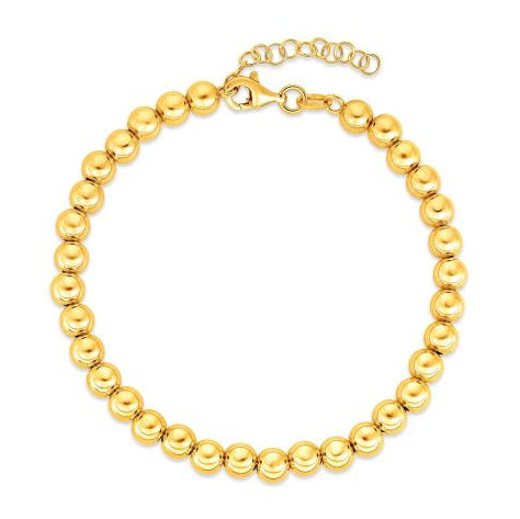 5MM Polished Beaded Bracelet in 14K Yellow Gold