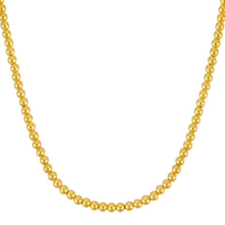 5MM Polished Beaded Necklace in 14K Yellow Gold