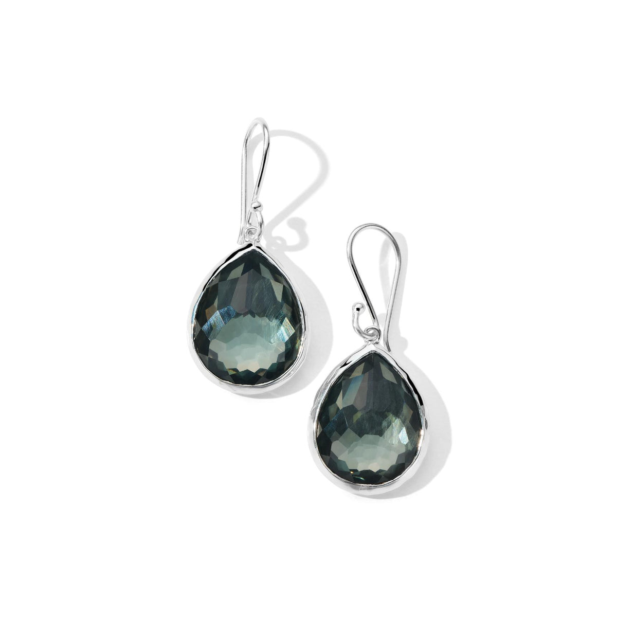 Ippolita Blue Topaz & Pyrite Teardrop Earrings in Sterling Silver
