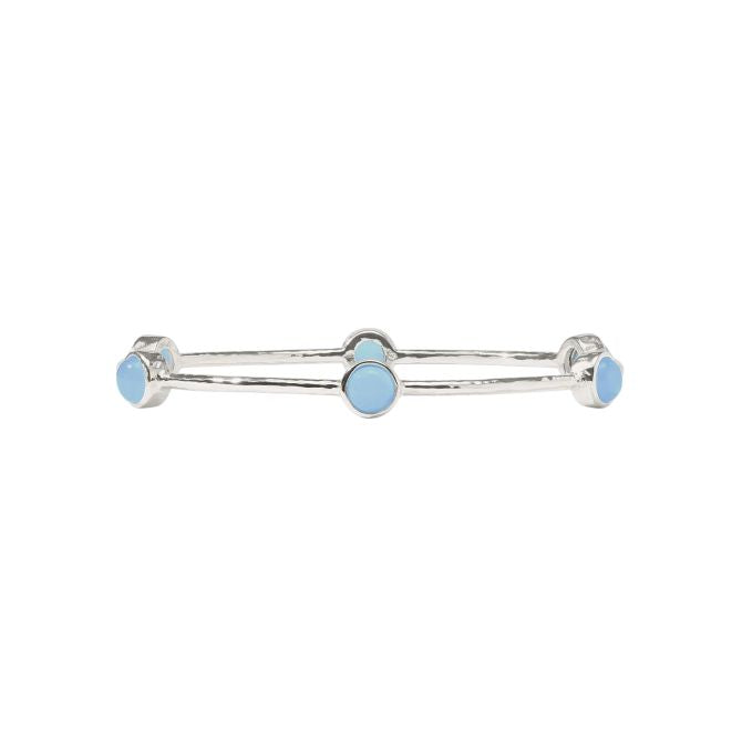 Julie Vos Milano Luxe Bangle in Chalcedony Blue, Size M