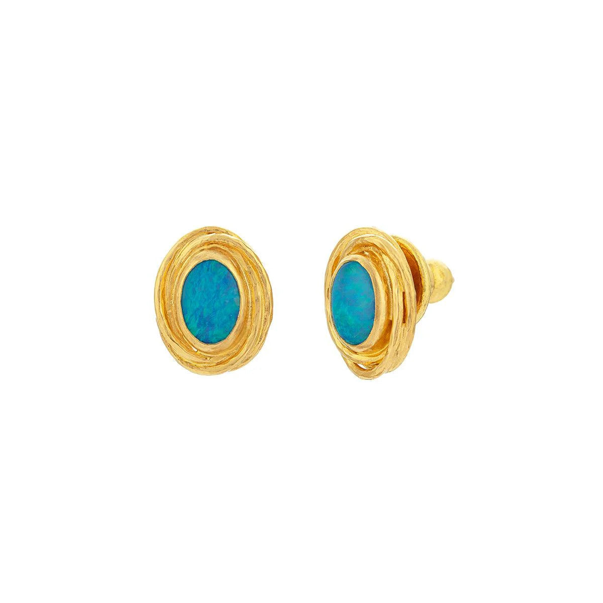 Gurhan Muse Opal Stud Earrings in 24K Yellow Gold
