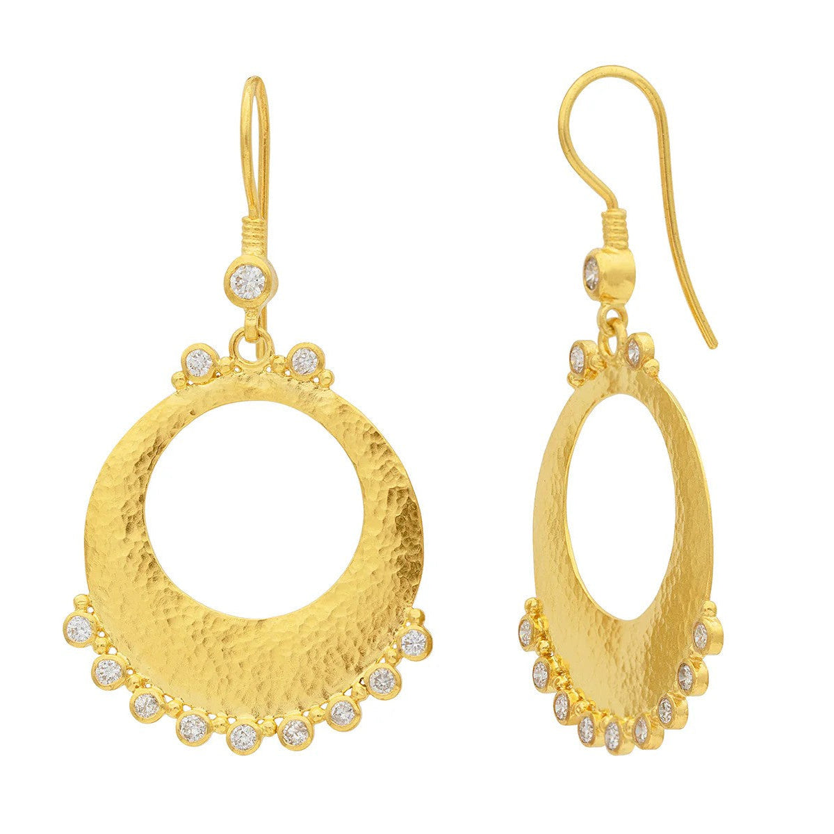 Gurhan Lush Single Drop Earrings in 22K Yellow Gold