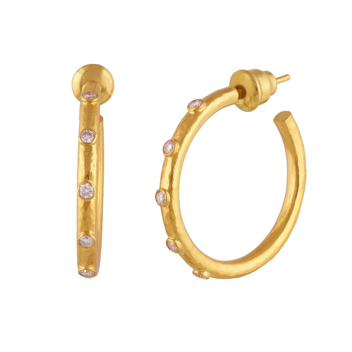 Gurhan Hoopla Diamond Hoop Earrings in 22K Yellow Gold