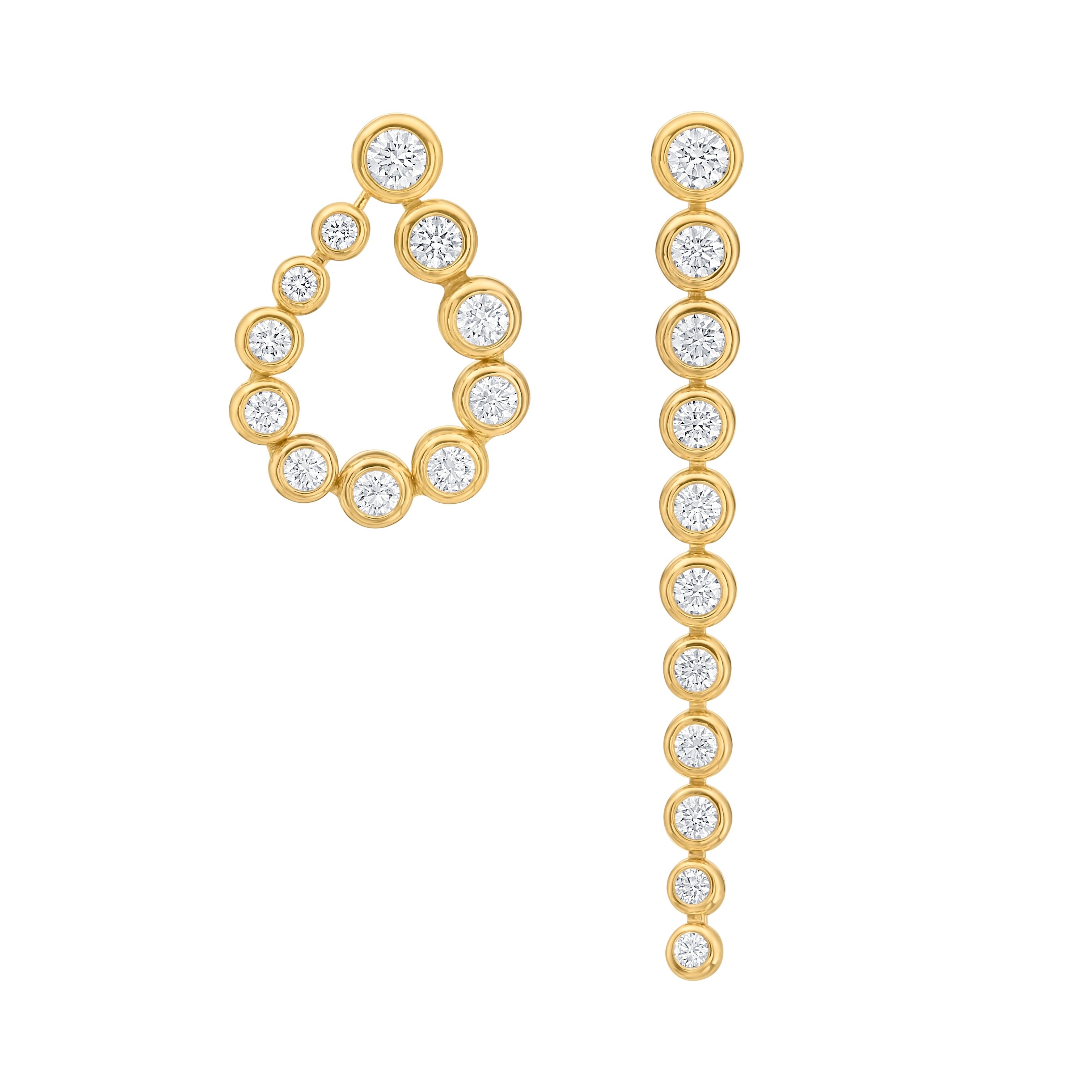 Gumuchian Moonlight Stiletto Graduated Diamond Earrings in 18K Yellow Gold