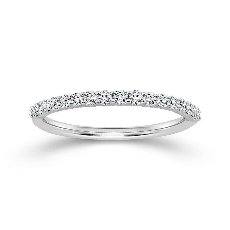 Halfway Shared Prong 0.25CT Diamond Band in 14K White Gold, Size 7