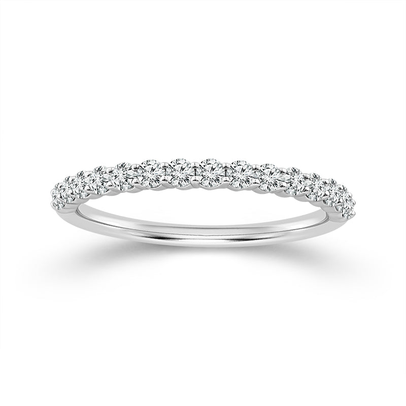 Halfway Shared Prong 0.33CT Diamond Band in 14K White Gold, Size 7