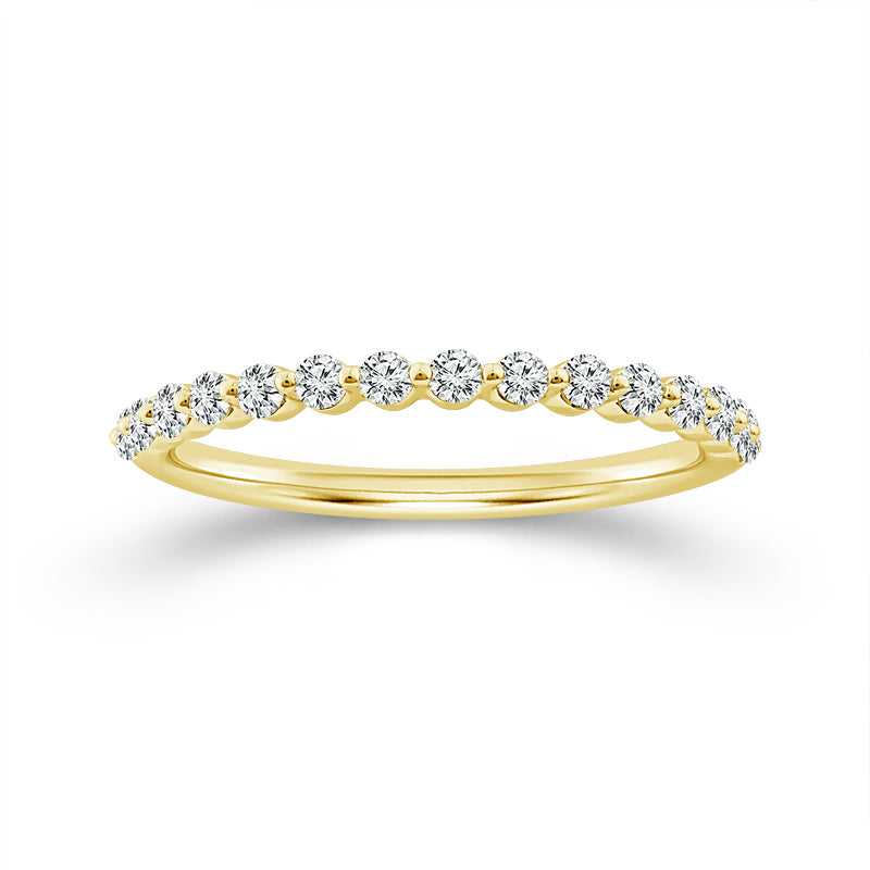 Single Prong 0.25CT Diamond Band in 14K Yellow Gold, Size 7