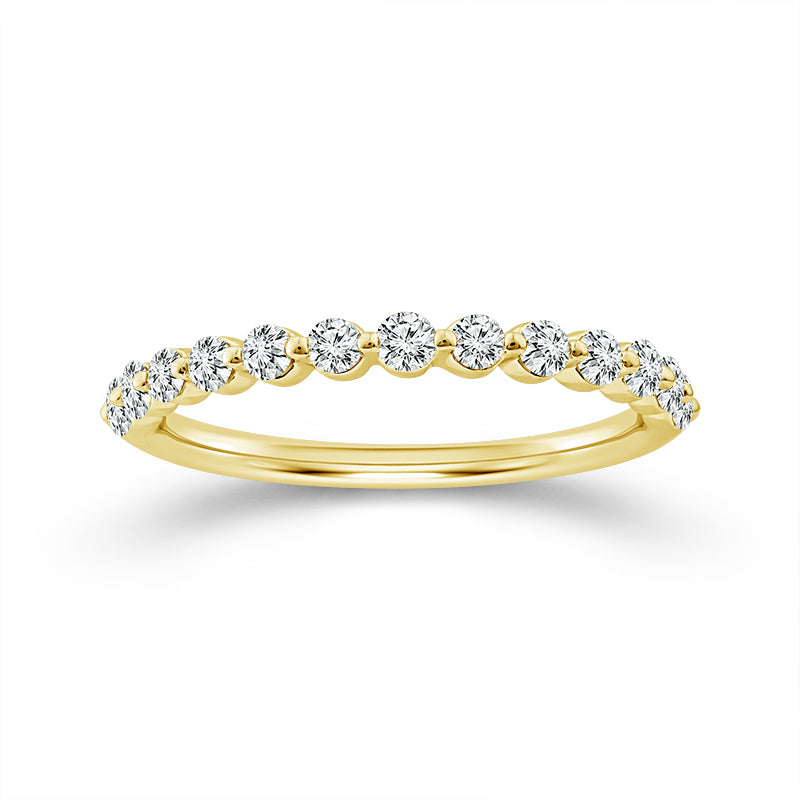 Single Prong 0.33CT Diamond Band in 14K Yellow Gold, Size 7