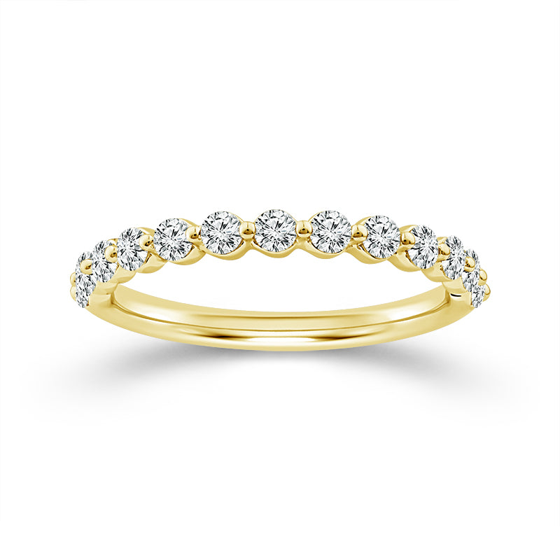 Single Prong 0.50CT Diamond Band in 14K Yellow Gold, Size 7