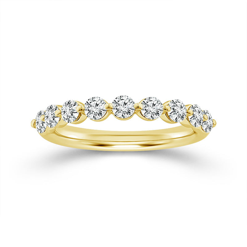 Single Prong 0.75CT Diamond Band in 14K Yellow Gold, Size 7