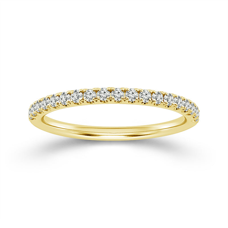 French Set 0.25CT Diamond Band in 14K Yellow Gold, Size 7