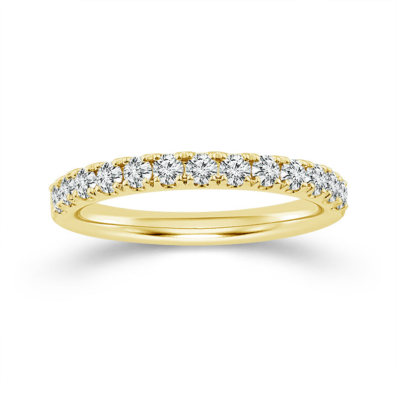 French Set 0.50CT Diamond Band in 14K Yellow Gold, Size 7
