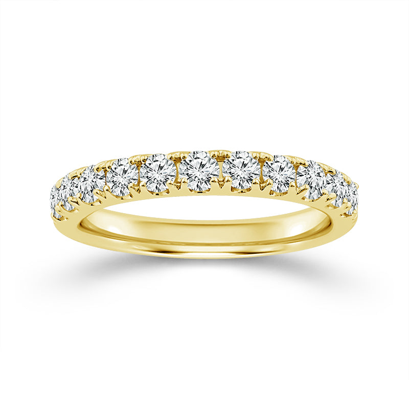 French Set 0.75CT Diamond Band in 14K Yellow Gold, Size 7