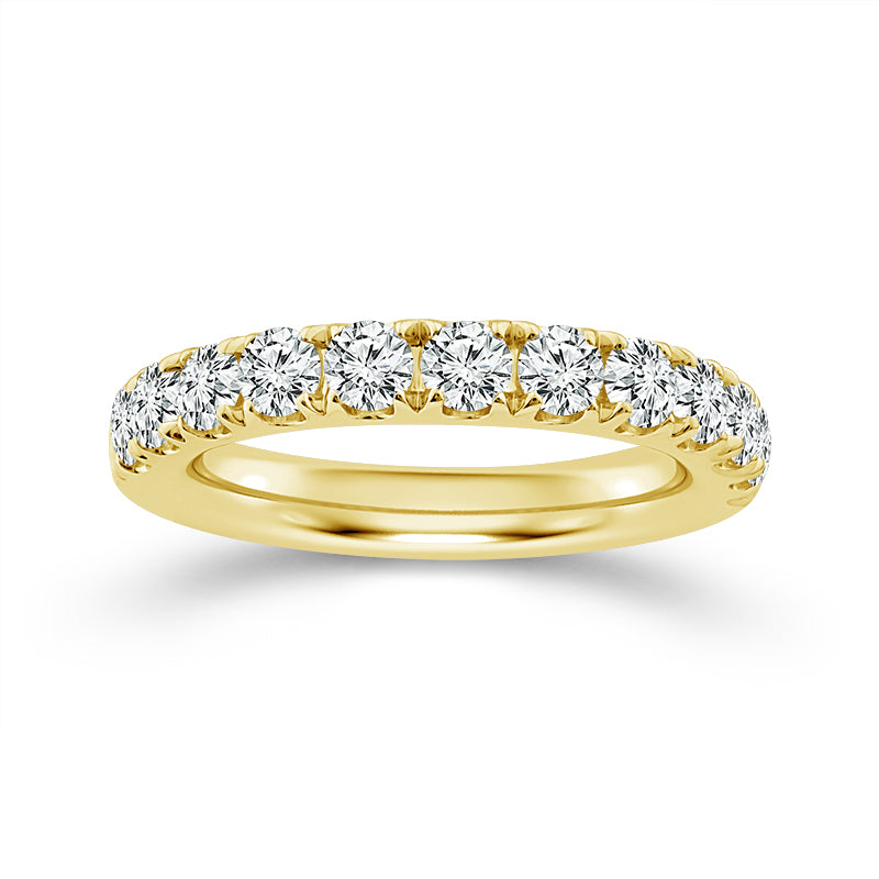 French Set 1.00CT Diamond Band in 14K Yellow Gold, Size 7