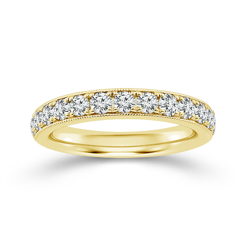 Micro Pave 0.75CT Diamond Band in 14K Yellow Gold, Size 7