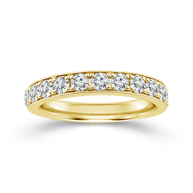 Micro Pave 1.00CT Diamond Band in 14K Yellow Gold, Size 7