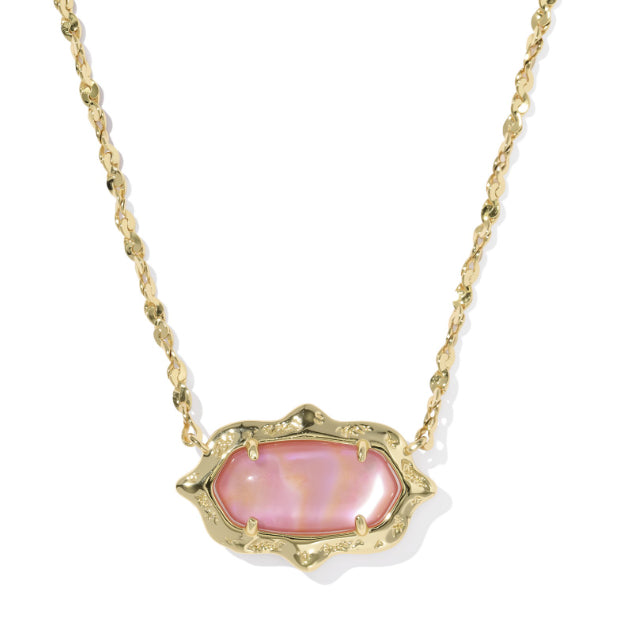Kendra Scott Elisa Scallop Necklace in Pink Iridescent Abalone