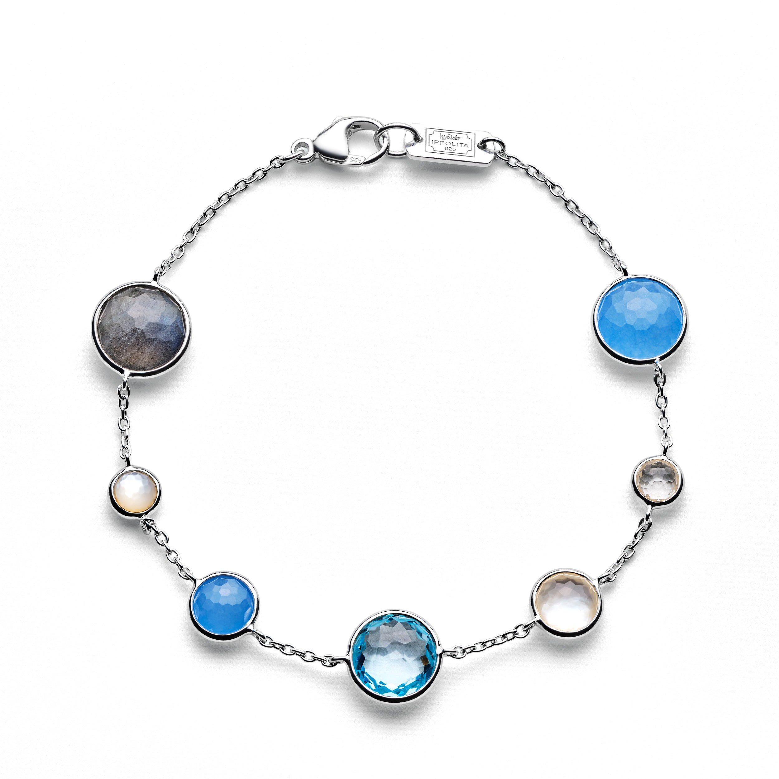 Ippolita Lucente Lollipop 7-Stone Link Bracelet in Sterling Silver