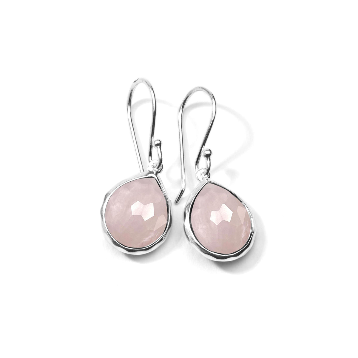 Ippolita Rose Quartz Teeny Teardrop Earrings in Sterling Silver