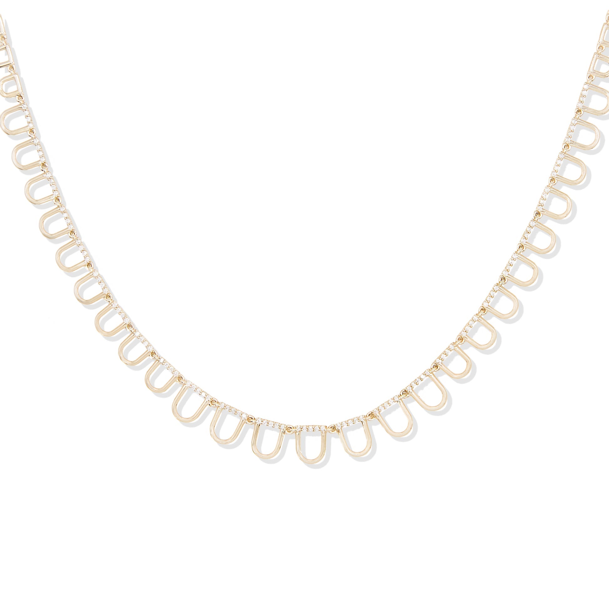 Campbell + Charlotte Found Curve Diamond Riviere Necklace in 14K Yellow Gold