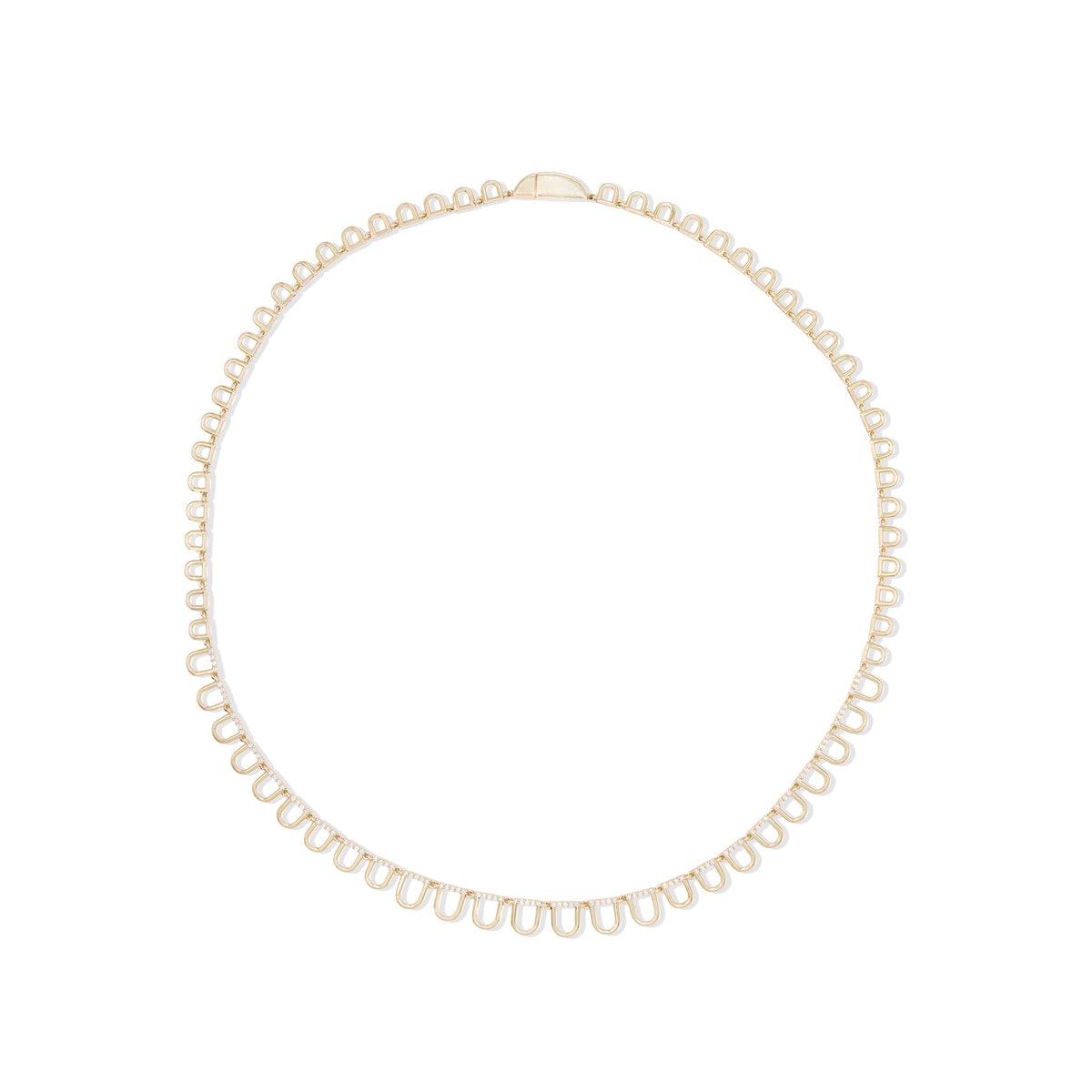 Campbell + Charlotte Found Curve Diamond Riviere Necklace in 14K Yellow Gold