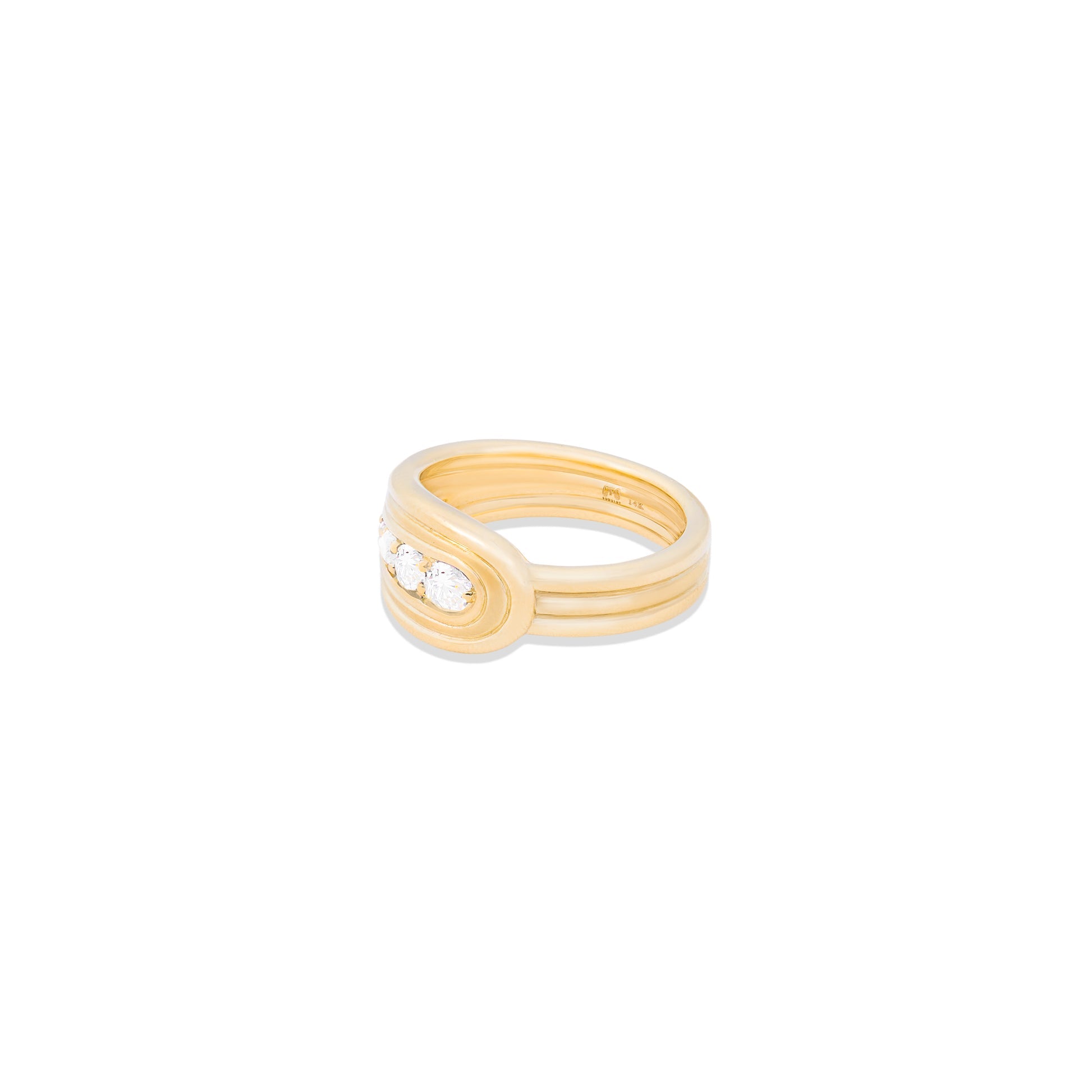 Campbell & Charlotte Nest Bypass Diamond Ring in 14K Yellow Gold, Size 7