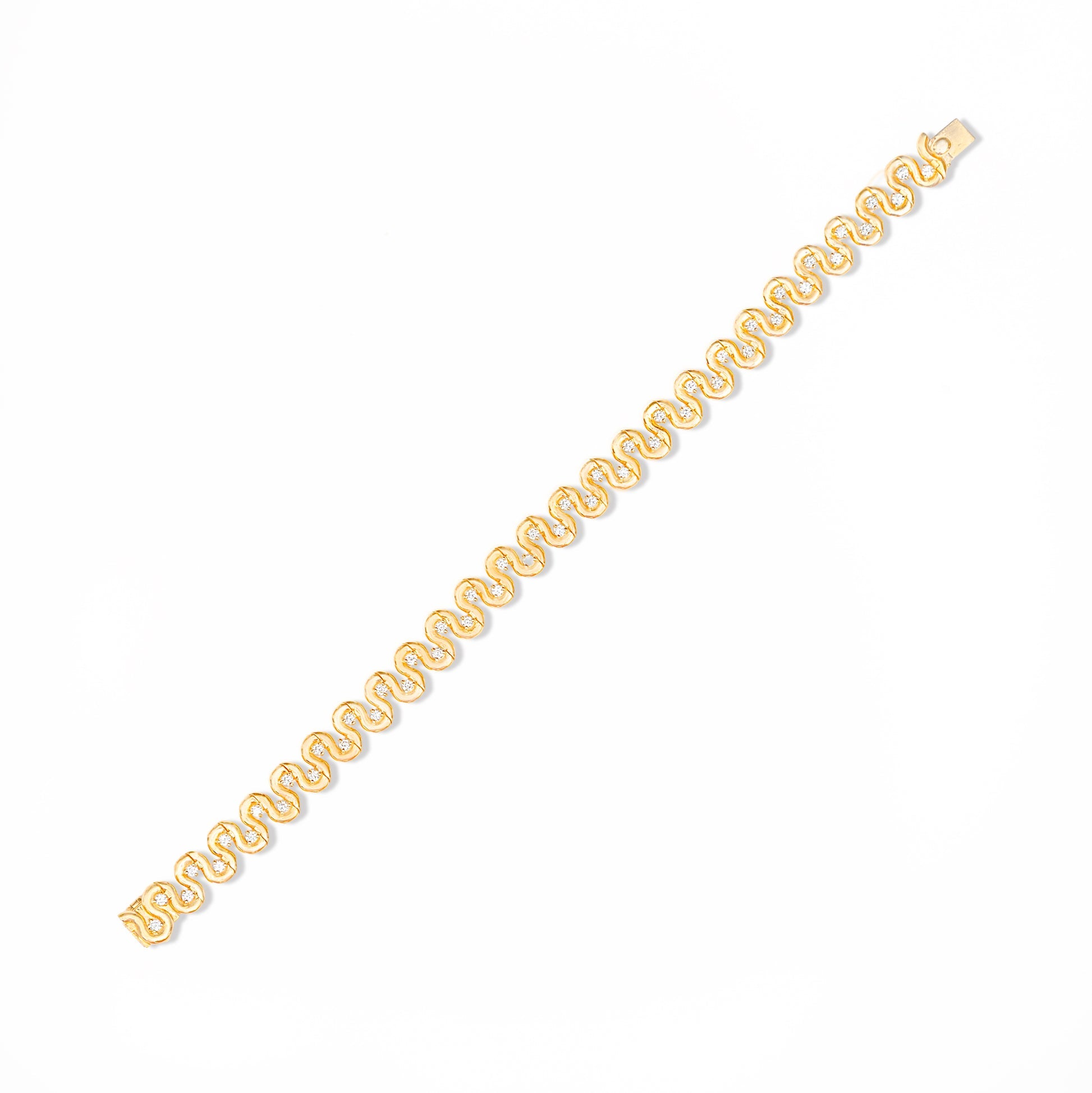 Campbell + Charlotte Squiggle Diamond Bracelet in 14K Yellow Gold