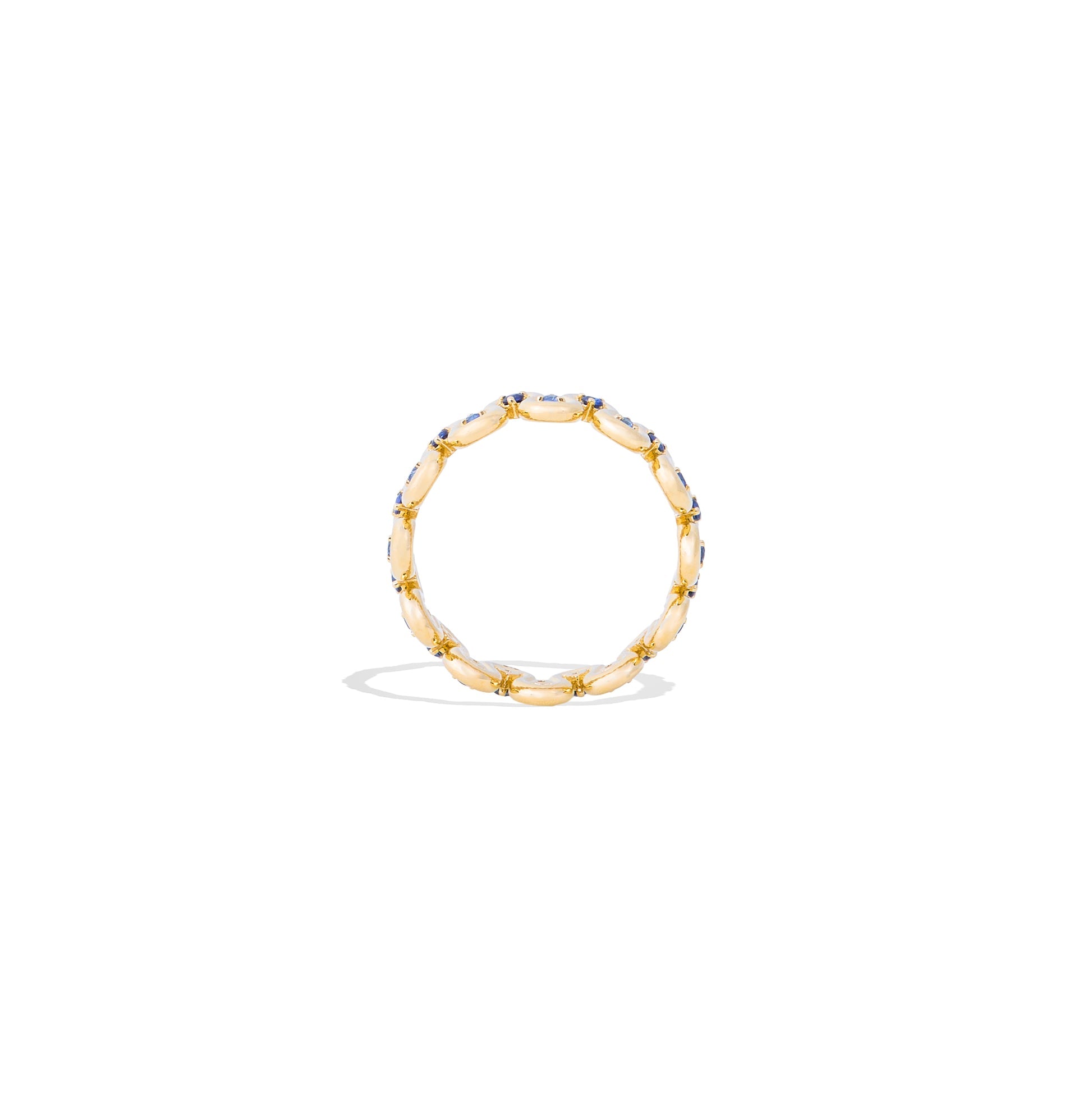 Campbell + Charlotte Squiggle Blue Sapphire Ring in 14K Yellow Gold, Size 7