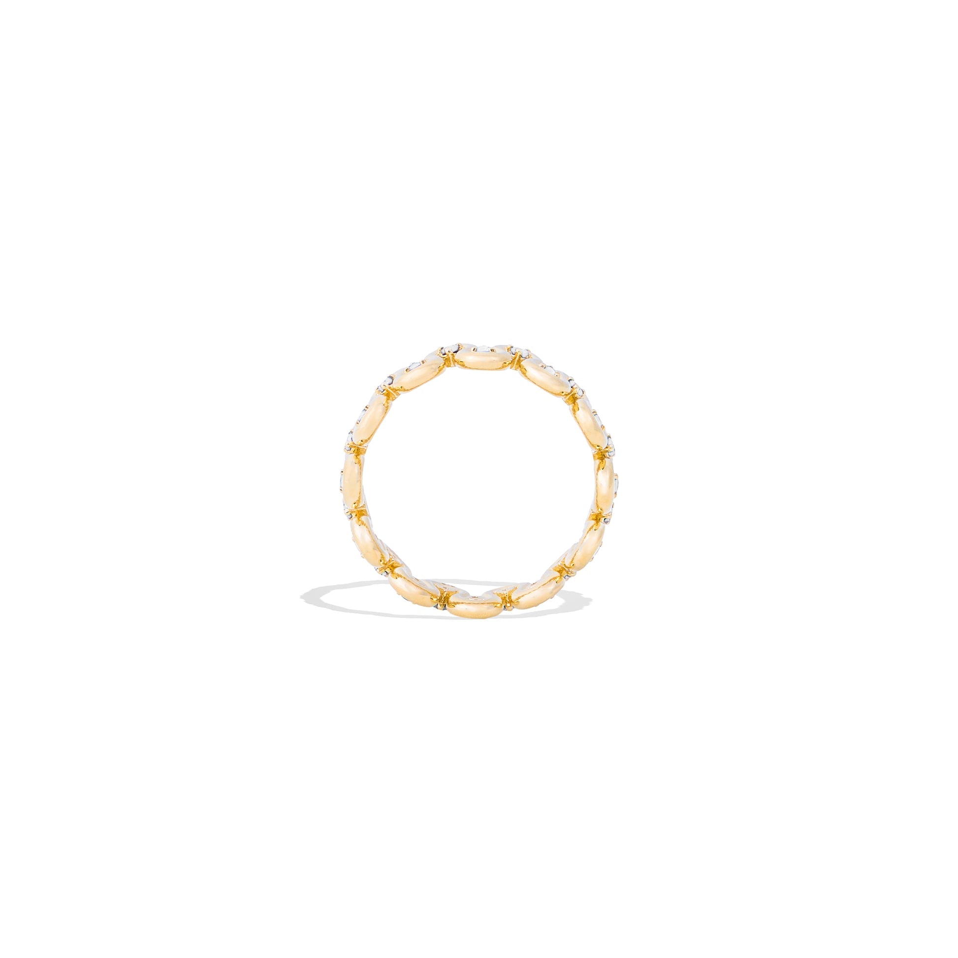 Campbell + Charlotte Squiggle Diamond Ring in 14K Yellow Gold, Size 7
