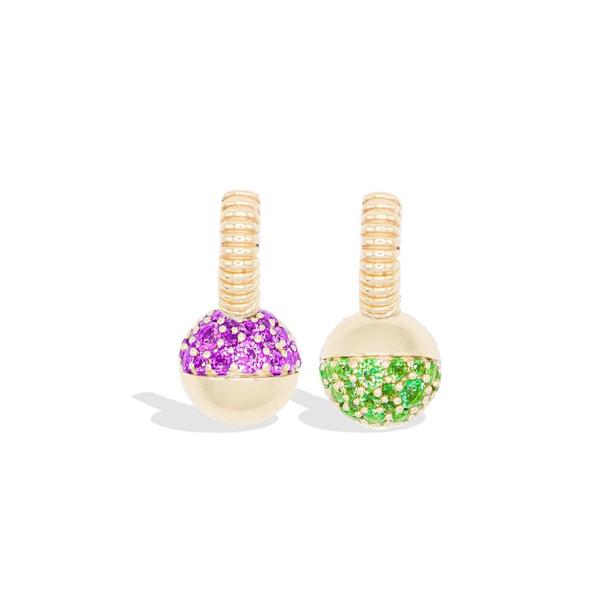 Campbell + Charlotte Revel Mini Bobble Huggie Earrings in 14K Yellow Gold