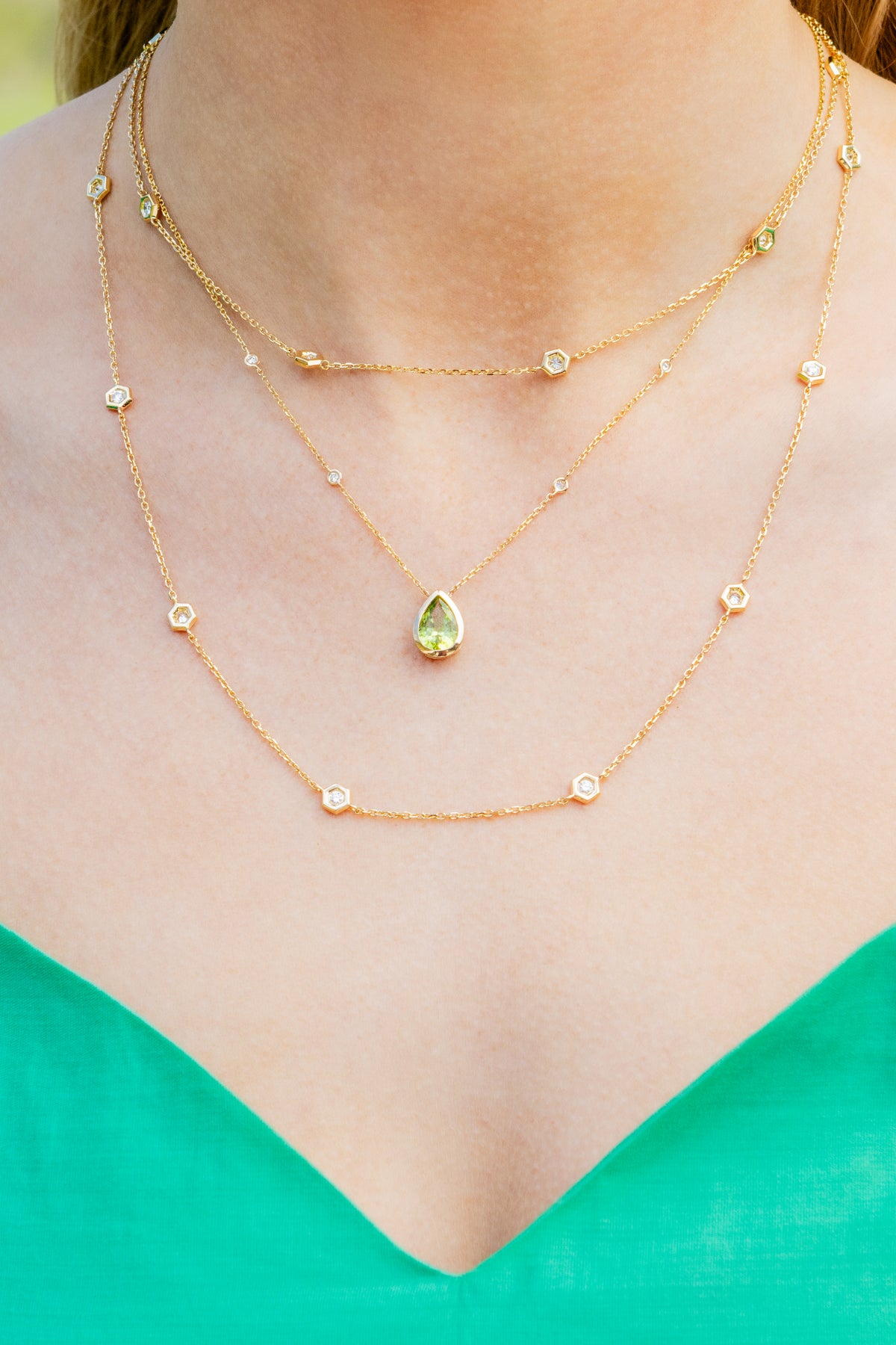 Gumuchian Mini B Station Necklace in 18K Yellow Gold