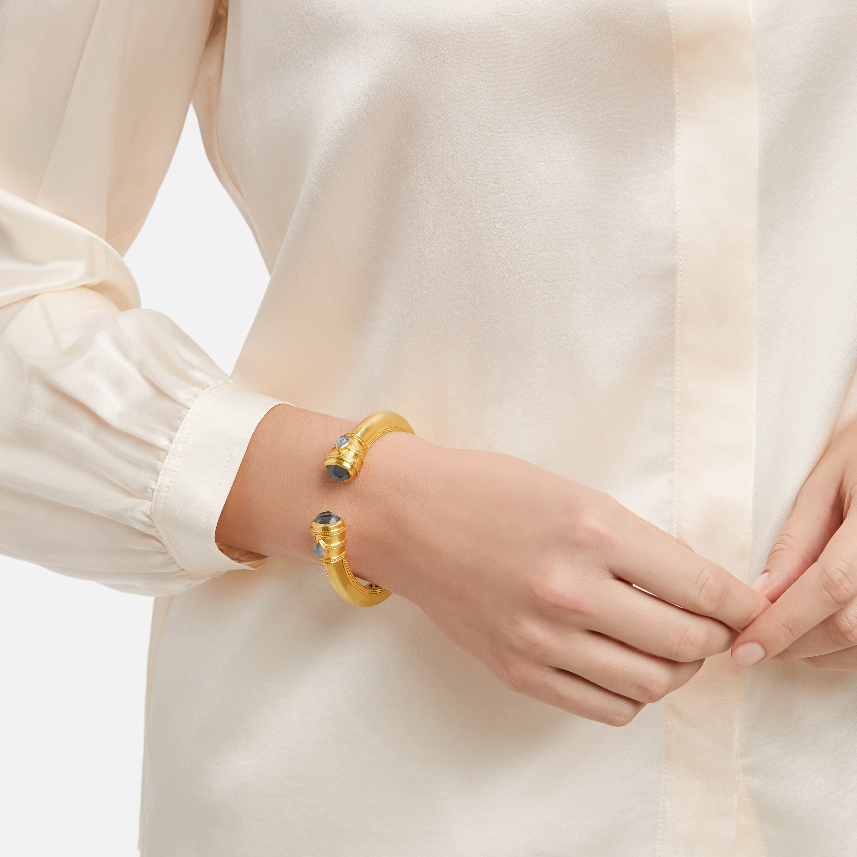 Julie Vos Cannes Demi Cuff in Iridescent Bahamian Blue