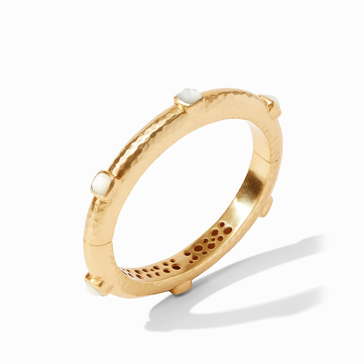 Julie Vos Catalina Hinge Bangle in Iridescent Palmetto Green