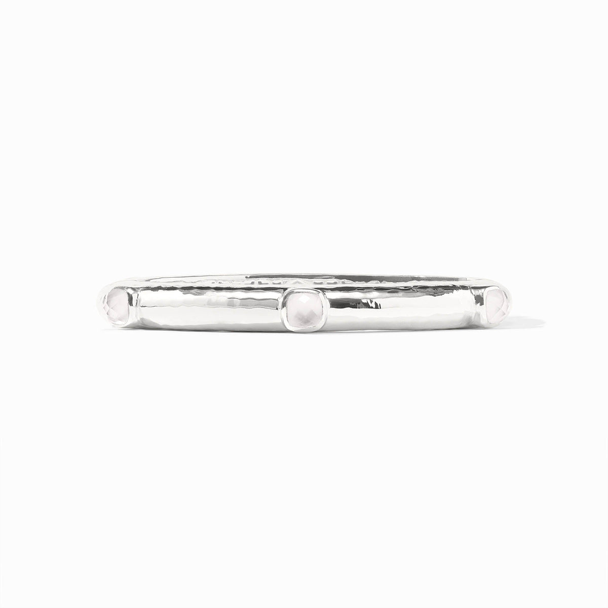 Julie Vos Catalina Hinge Bangle in Iridescent Clear Crystal