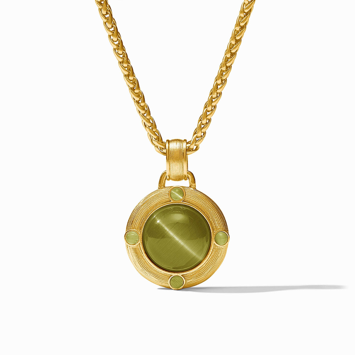 Julie Vos Cobblestone Demi Necklace in Green Cat's Eye