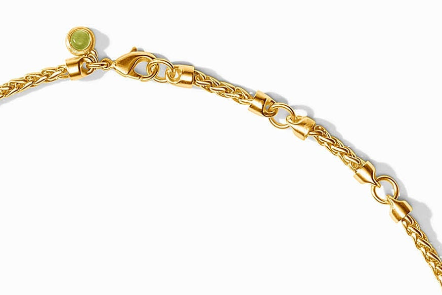 Julie Vos Cobblestone Demi Necklace in Green Cat's Eye