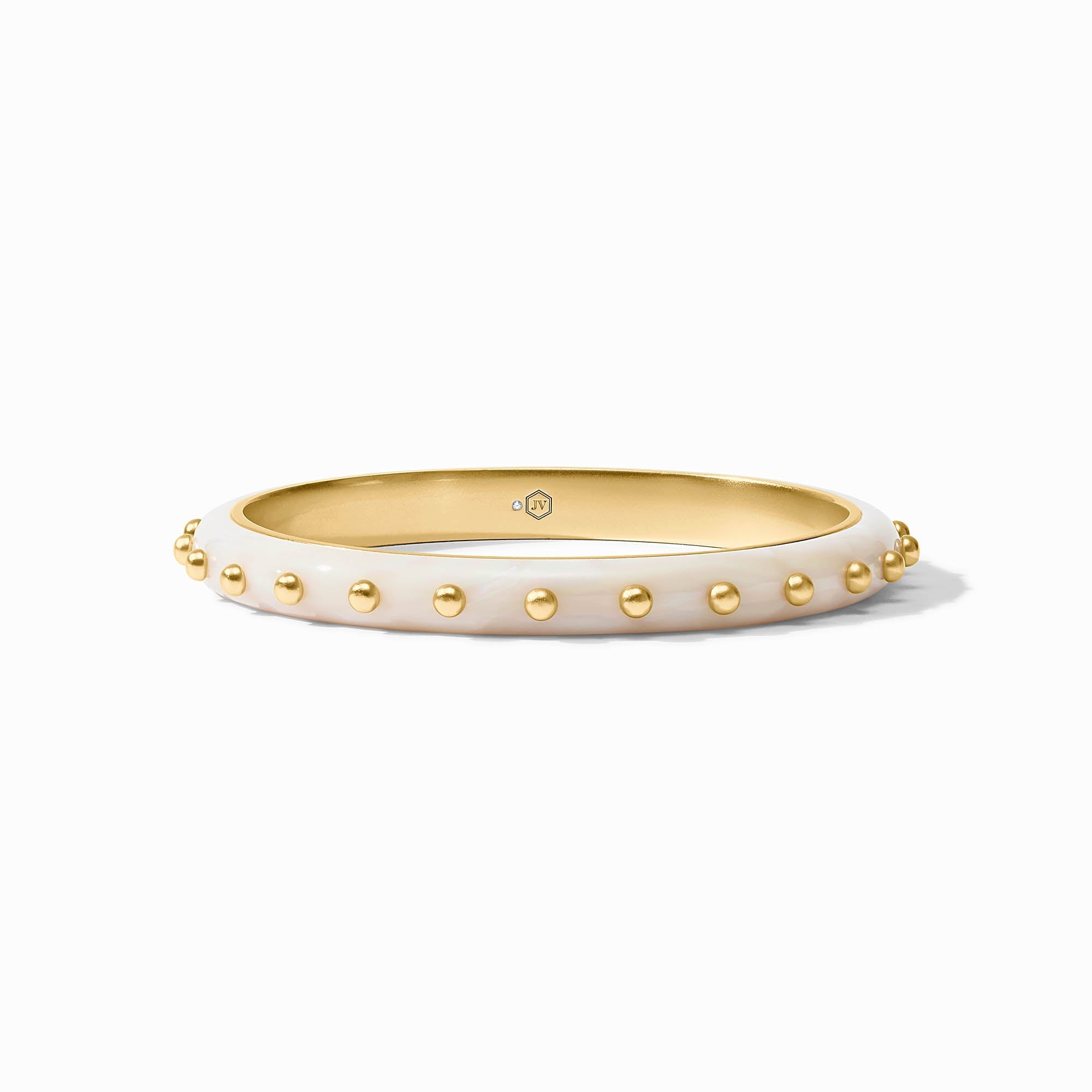 Julie Vos White Colette Bangle, Size M