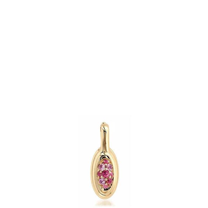 Helena Rose Pink Sapphire Current Drop Pendant in 14K Yellow Gold