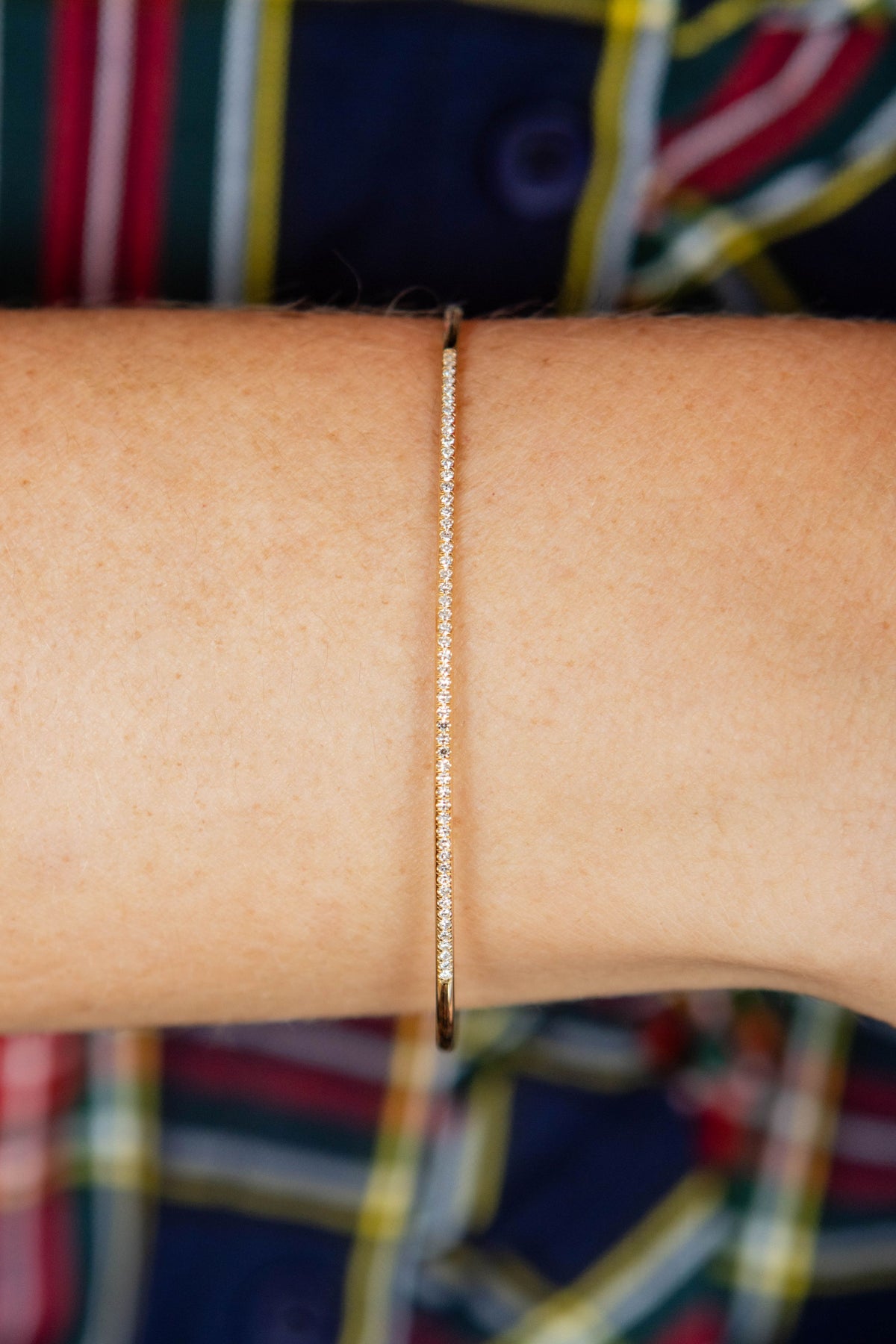 Pave Diamond Cuff Bangle in 14K Yellow Gold