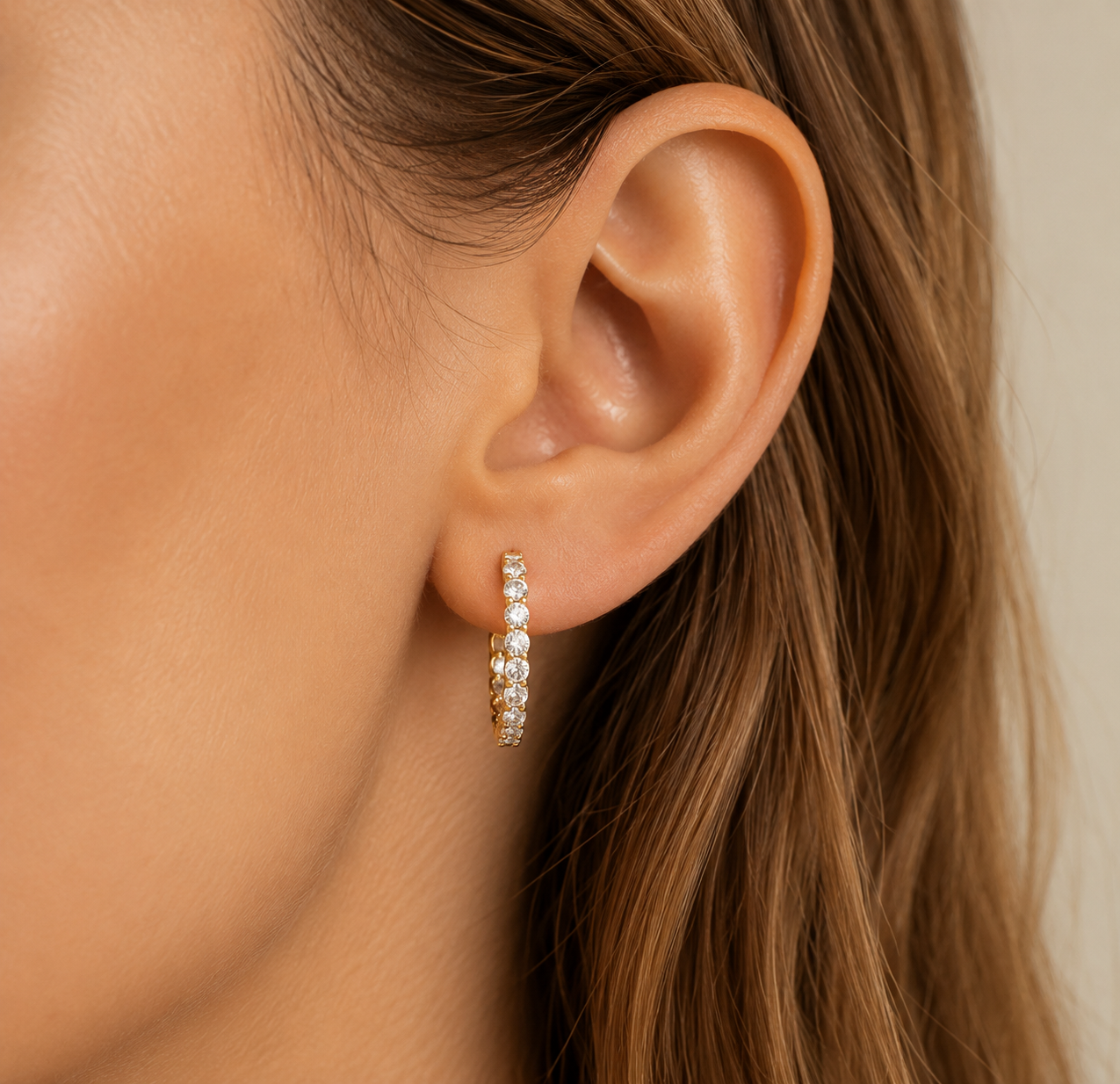 Bailey's Essentials 1.00CT Round Diamond 20MM Inside-Outside Hoop Earrings in 14K White Gold