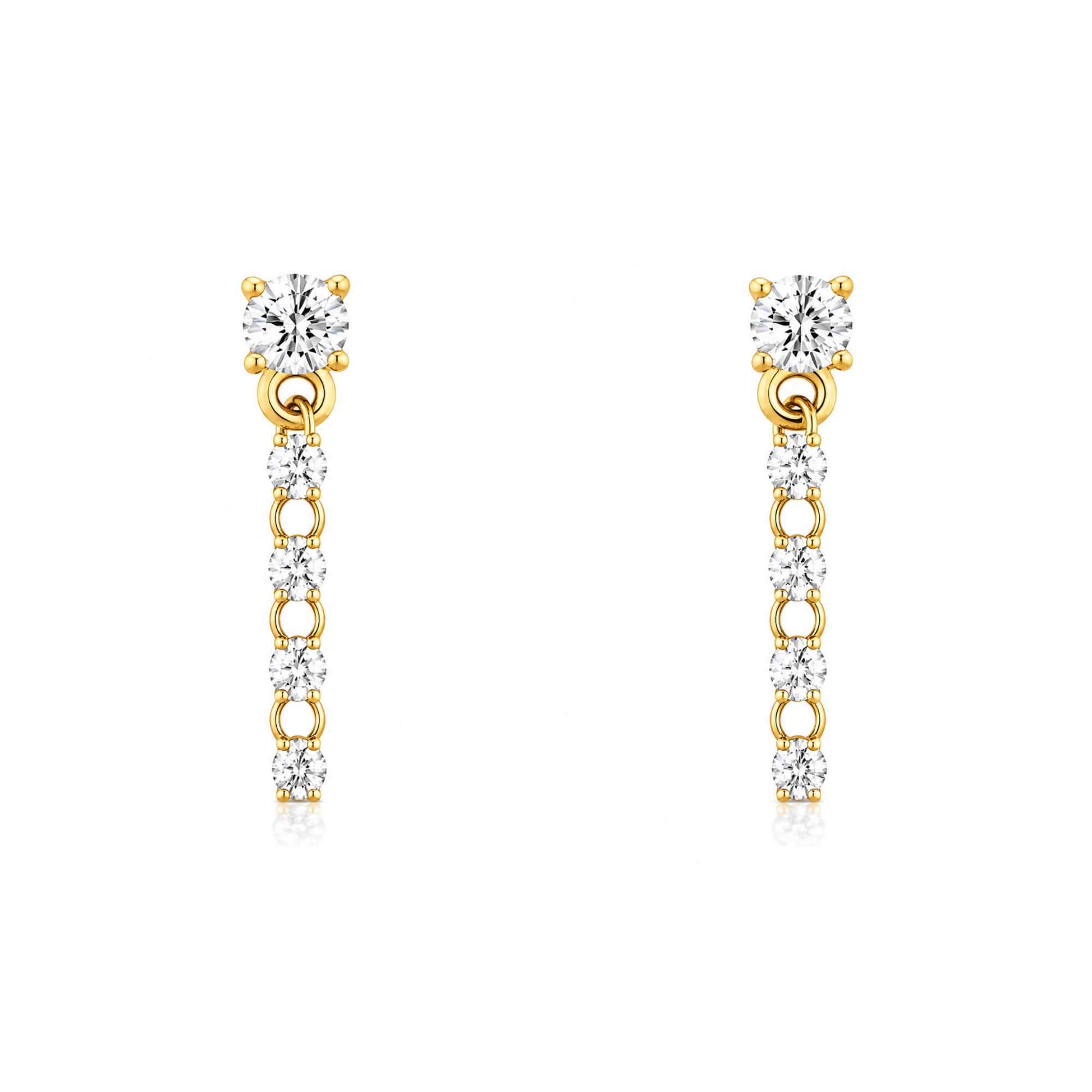 Graduated 0.33CT Diamond Dangle Earrings in 14K Yellow Gold