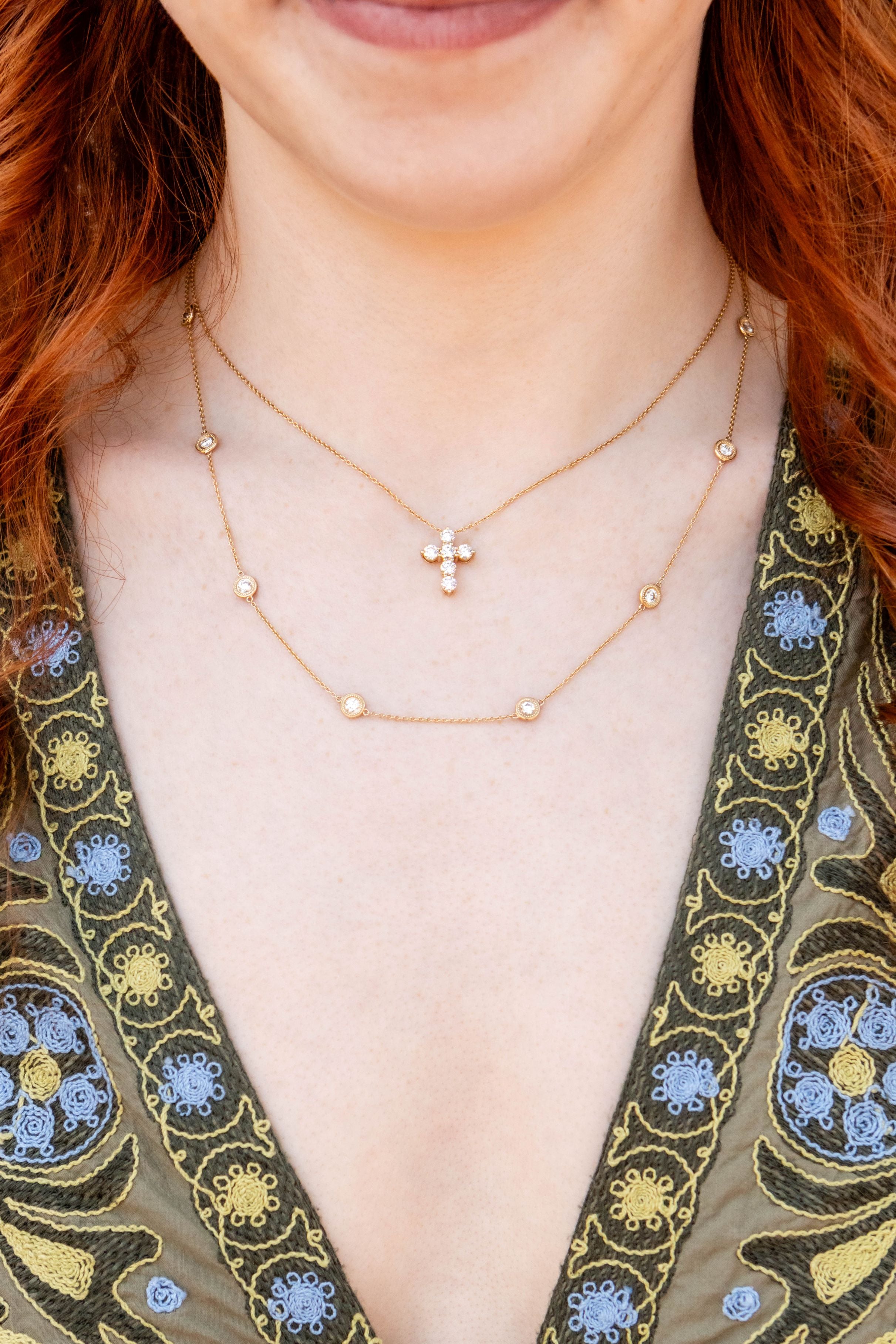 Diamond Cross 1.00CT Pendant Necklace in 14K Yellow Gold