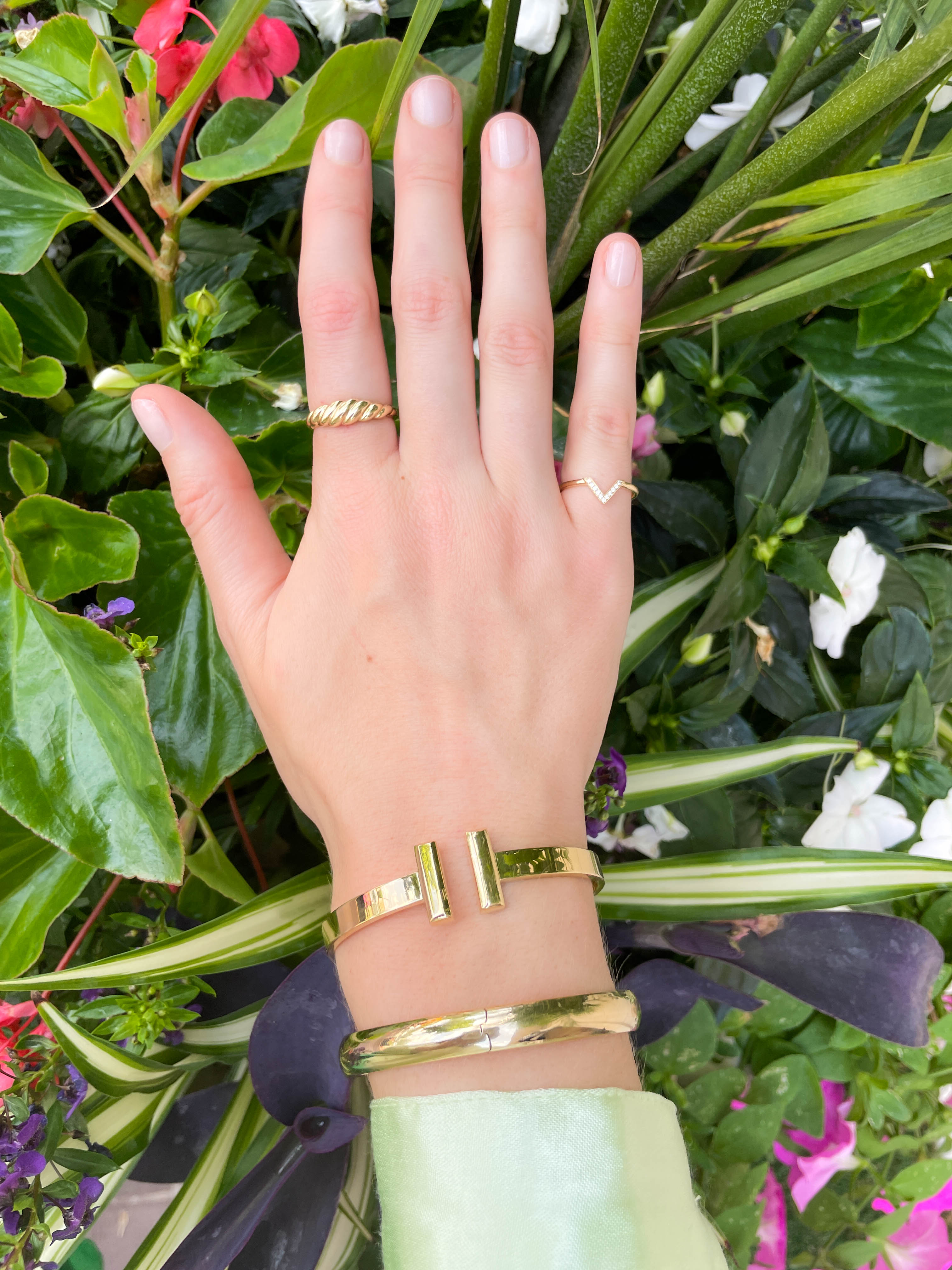T-Bar Cuff Bracelet in 14K Yellow Gold