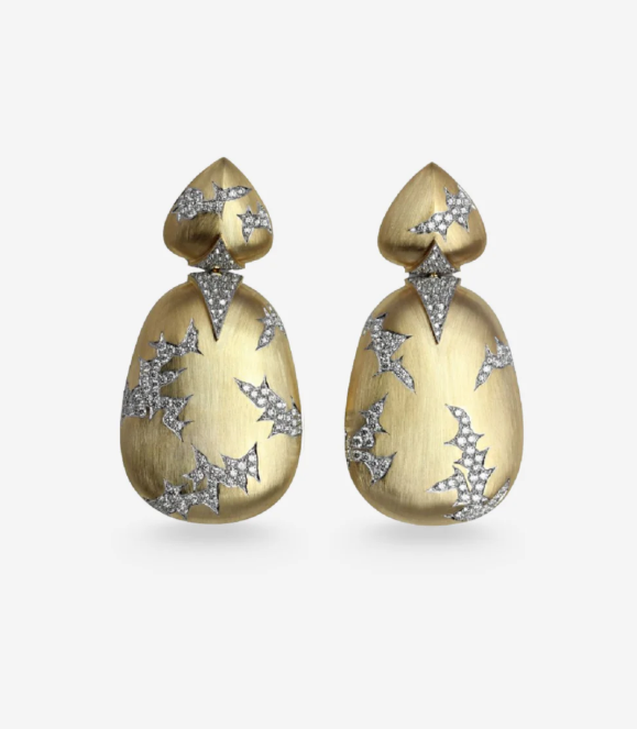Arunashi Lightening Strikes Earrings in 18K Yellow Gold