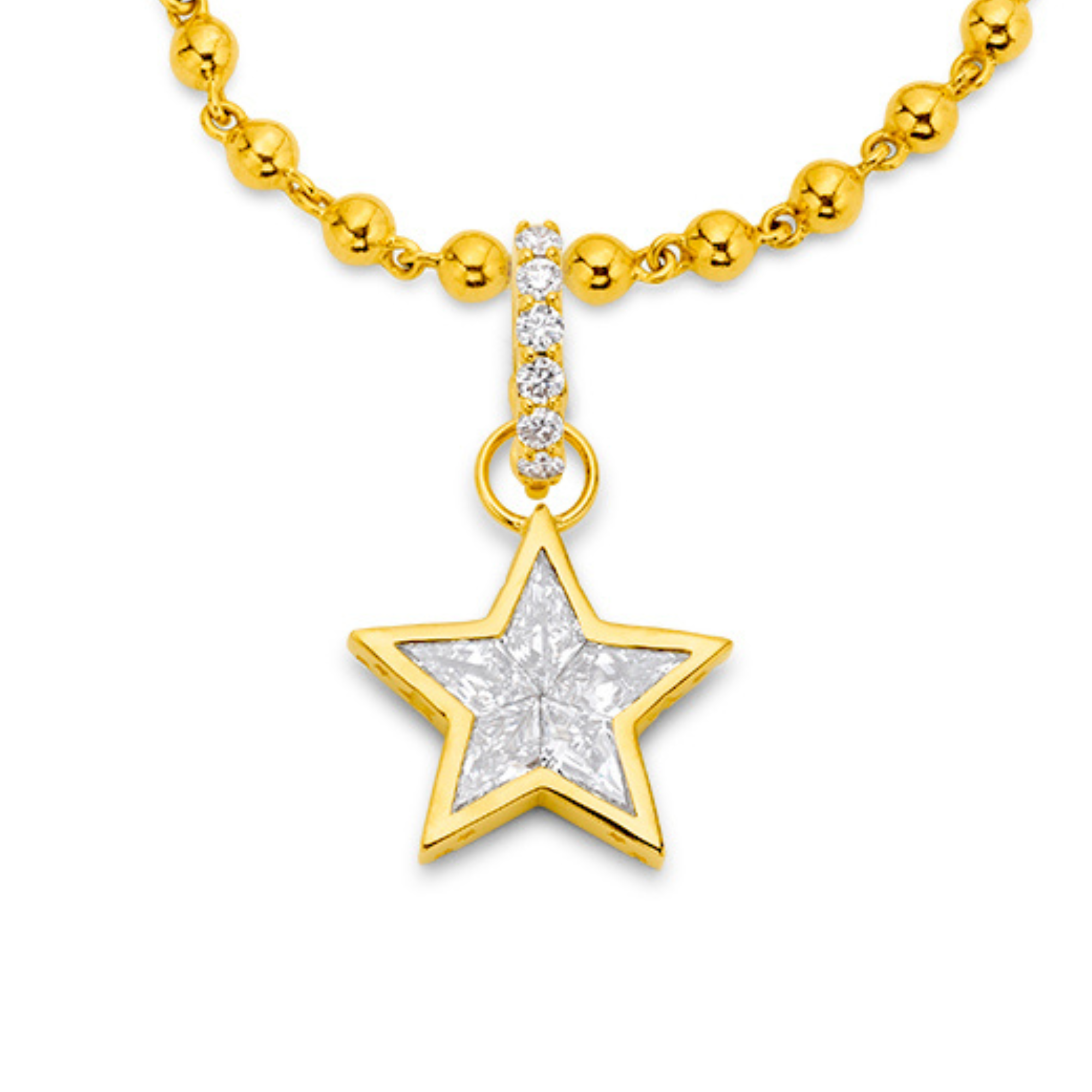 Buddha Mama Baby Diamond Star Pendant in 20K Yellow Gold