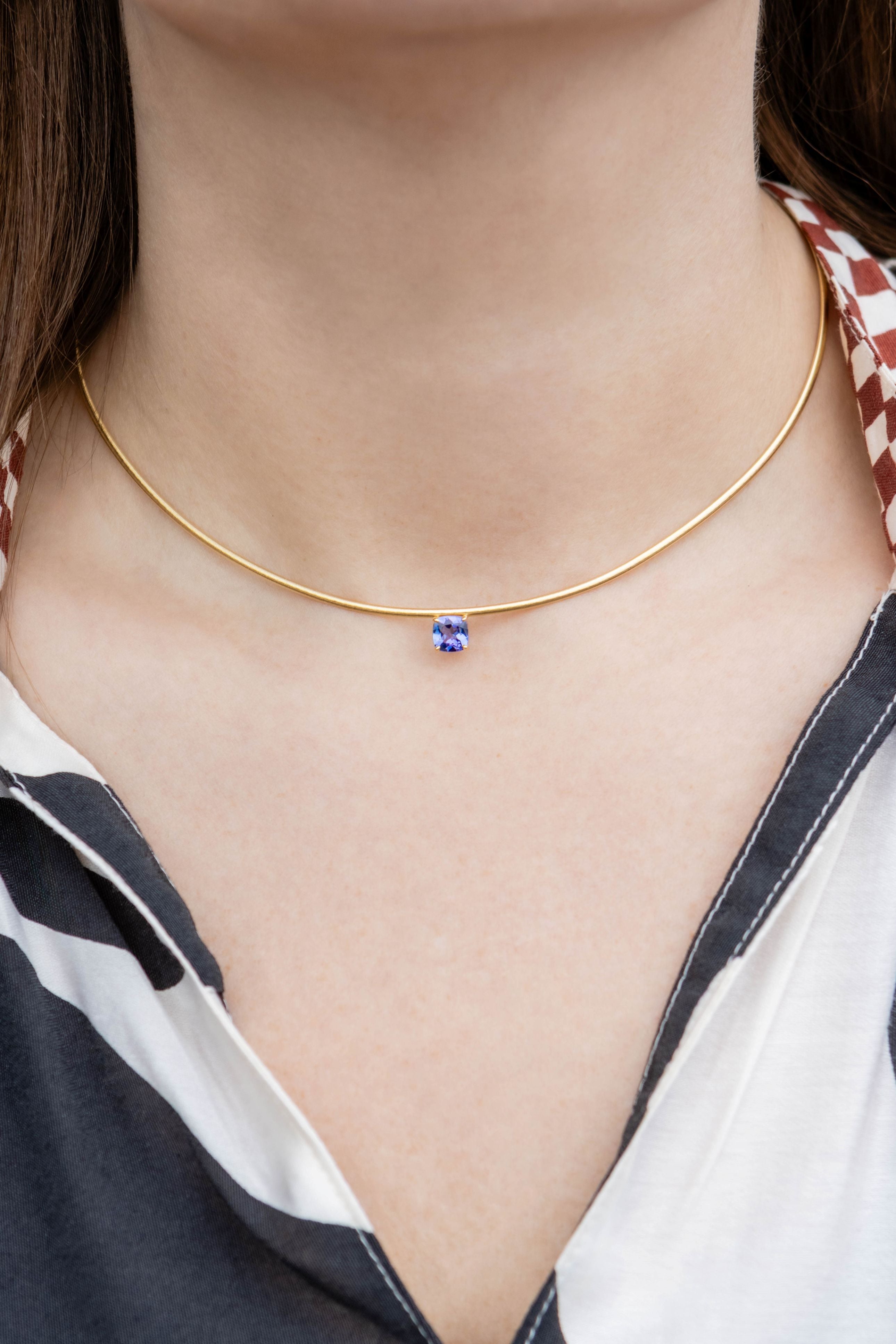 Marco Bicego Masai Tanzanite Coil Gemstone Necklace in 18K Yellow Gold