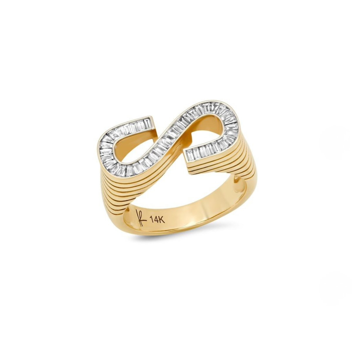 Helena Rose "S" Diamond Initial Ring in 14K Yellow Gold, Size 7